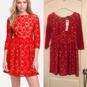 French Connection Red Lace Cocktail Dress